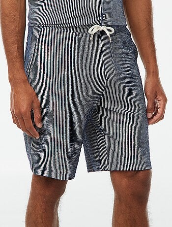 Bermuda matière type crépon à rayures