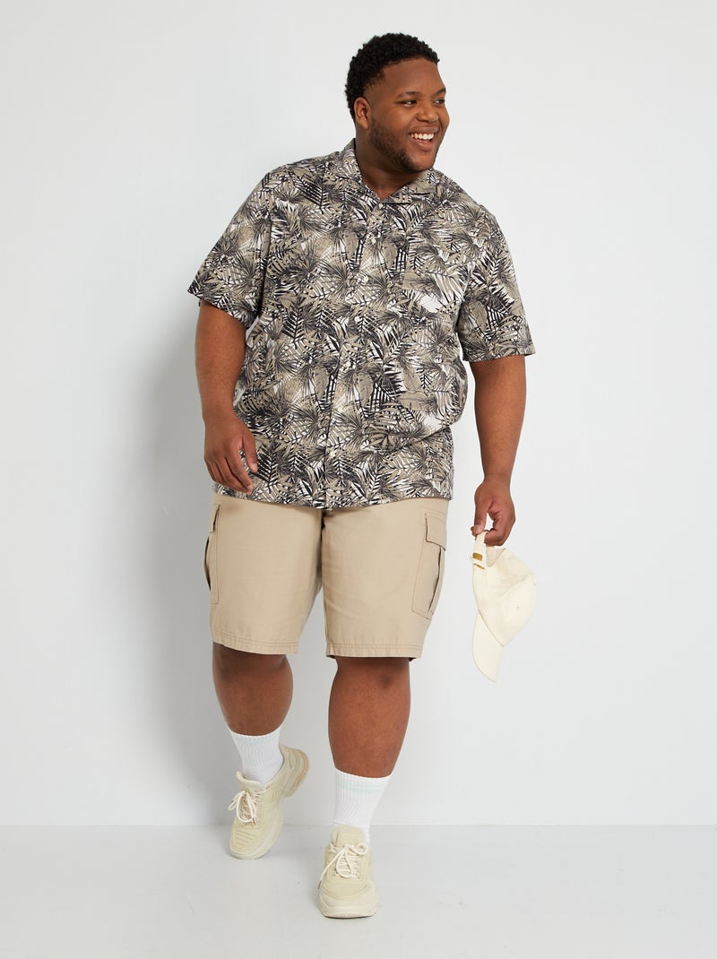 Bermuda met cargozakken beige - Kiabi