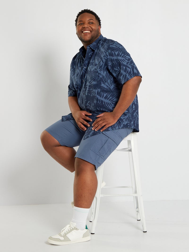 Bermuda met cargozakken BLAUW - Kiabi