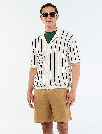 Bermuda met elastische taille en trekkoordjes
