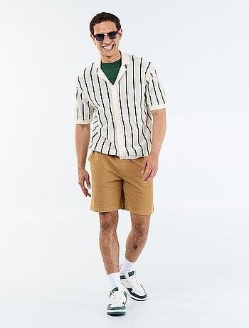Bermuda met elastische taille en trekkoordjes