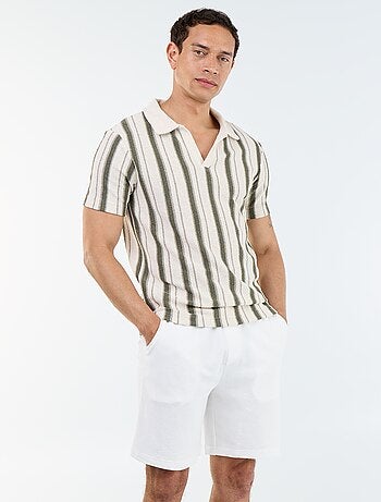Bermuda met elastische taille en trekkoordjes