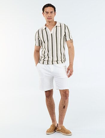 Bermuda met elastische taille en trekkoordjes
