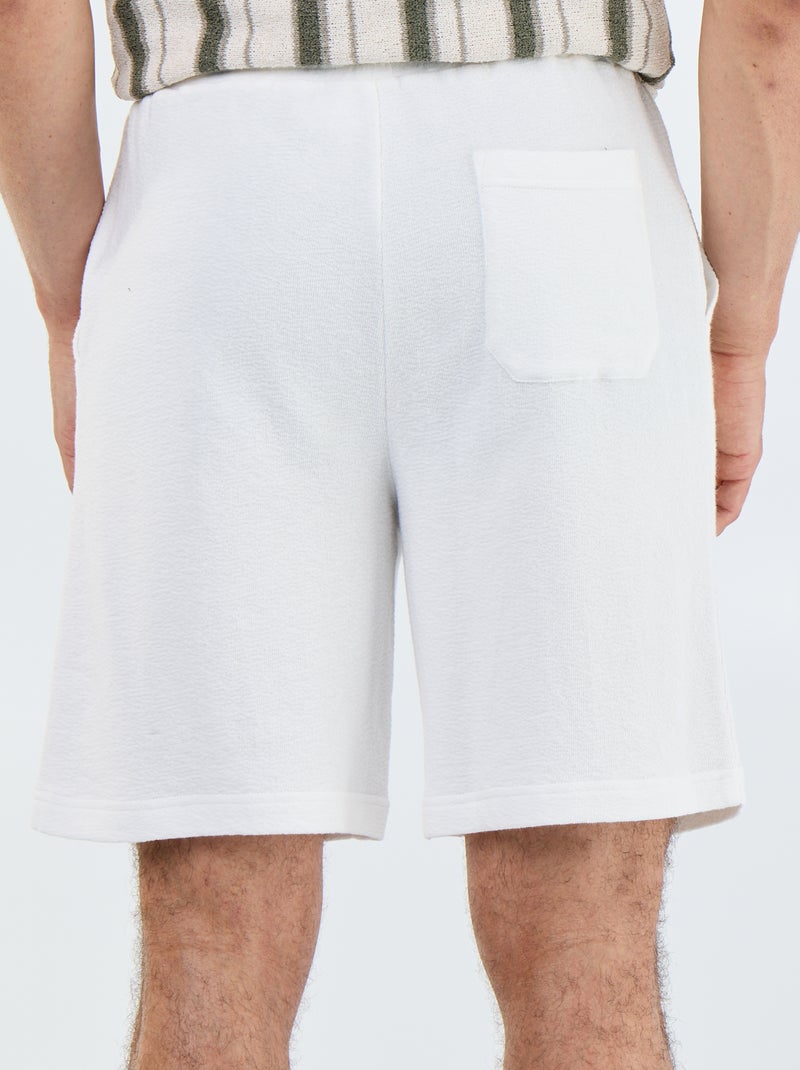 Bermuda met elastische taille en trekkoordjes Wit - Kiabi