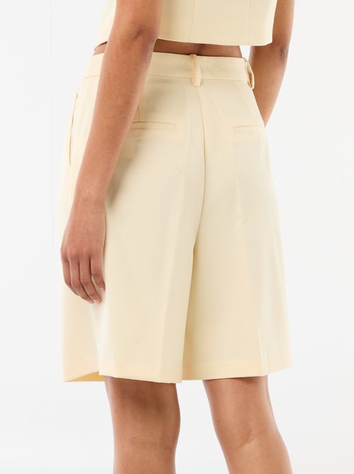 Bermuda met plooien en hoge taille - Kiabi