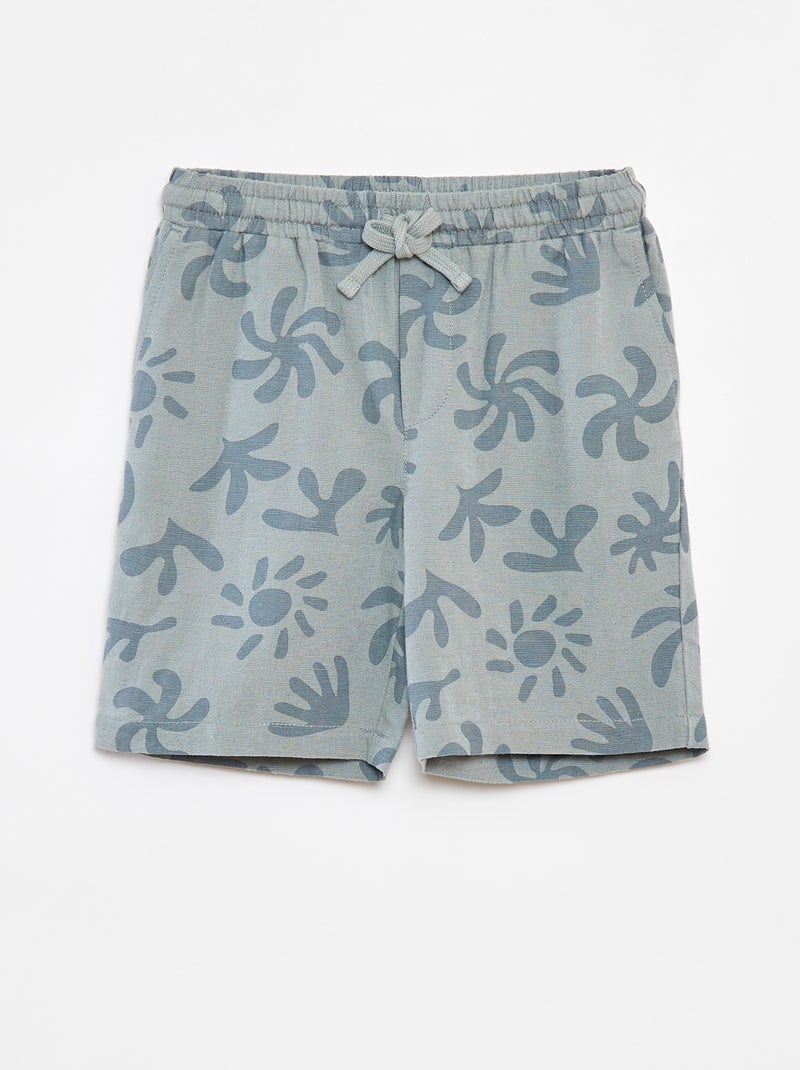 Bermuda met zakken en print Groen - Kiabi