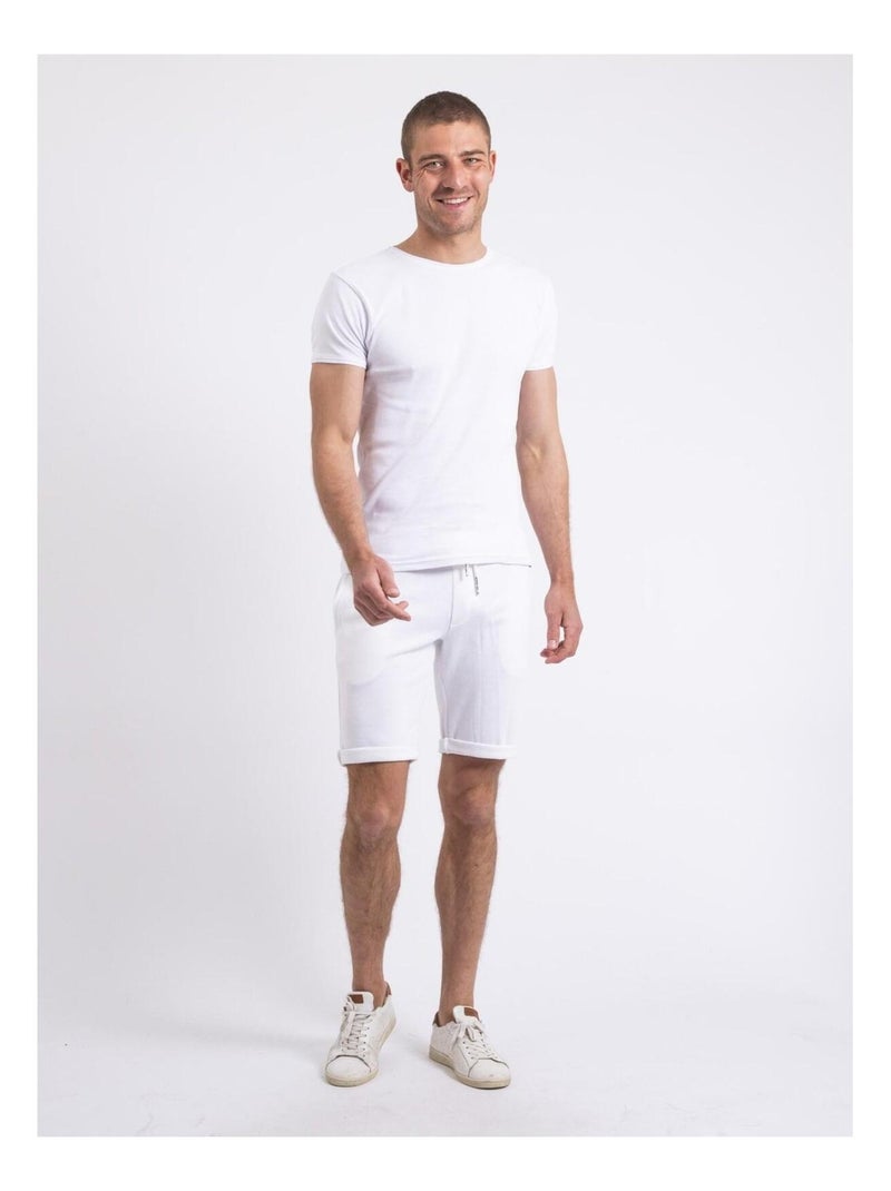 Bermuda molleton berkem Blanc - Kiabi