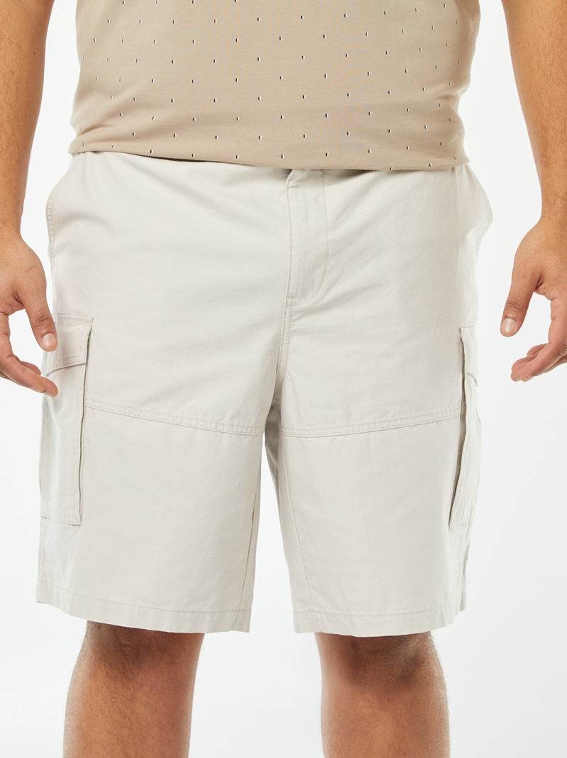 Bermuda multi-poches en twill Gris - Kiabi