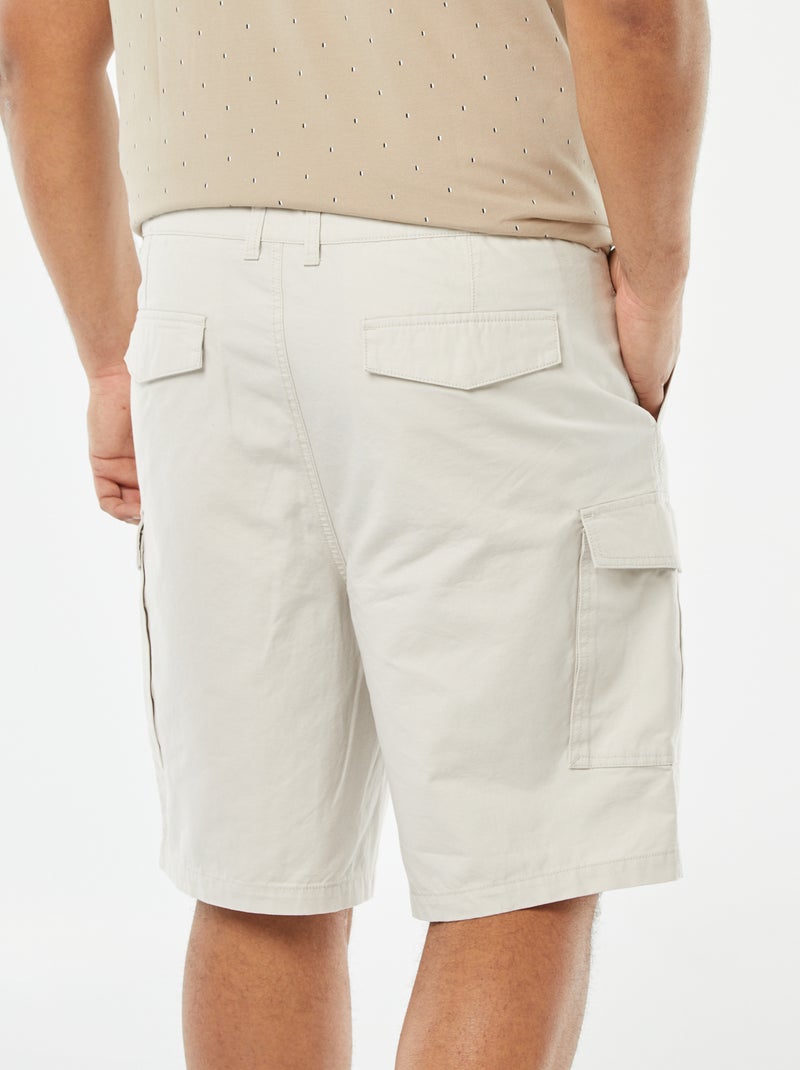 Bermuda multi-poches en twill Gris - Kiabi