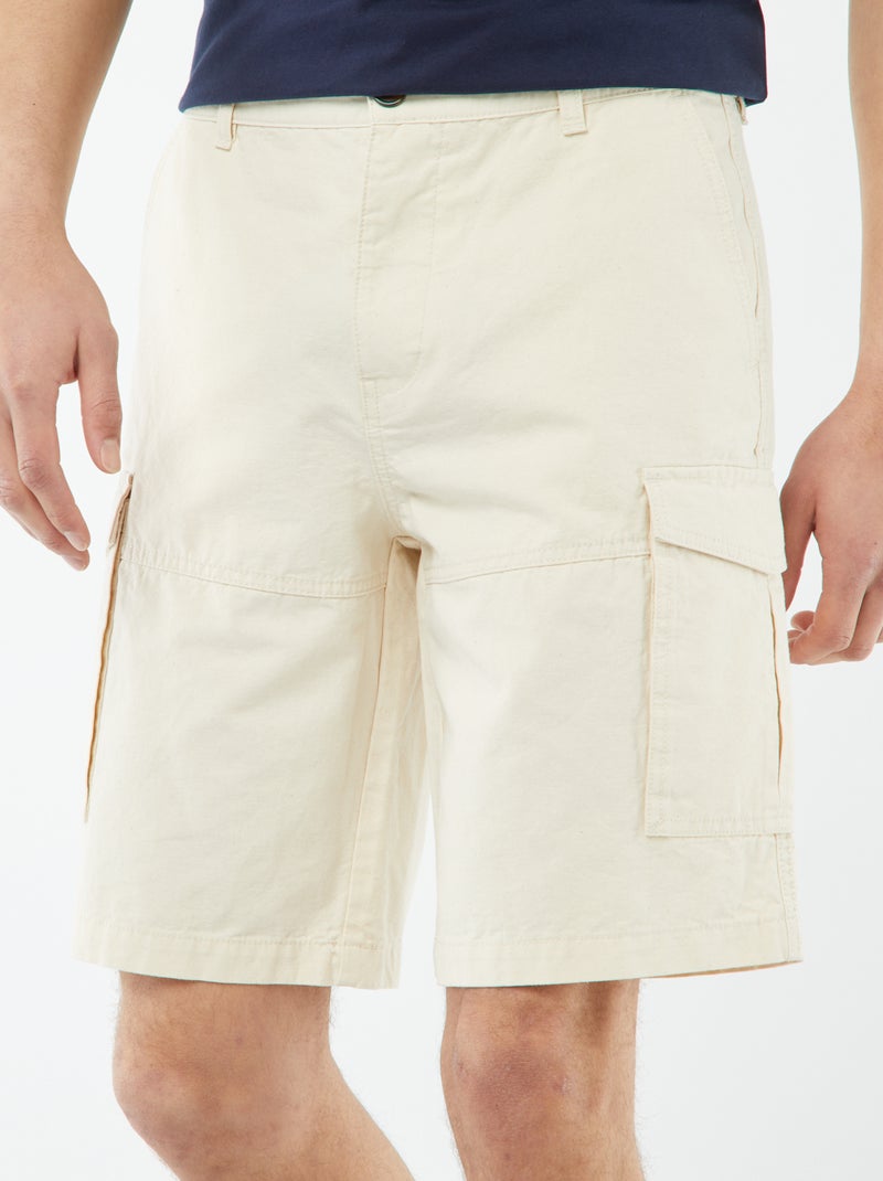 Bermuda multipoche Blanc cassé - Kiabi