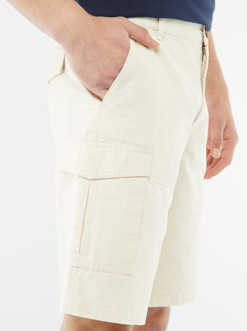 Bermuda multipoche Blanc cassé - Kiabi