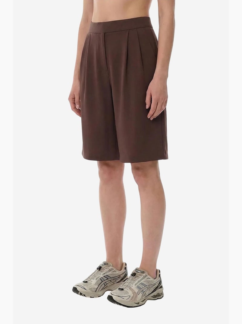 Bermuda short met hoge taille penti Chocoladebruin - Kiabi