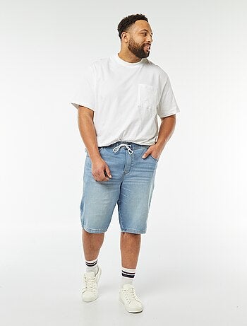 Bermuda slim en denim stretch