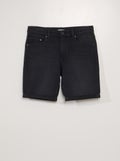 Bermuda slim en jean à 5 poches Noir - Kiabi