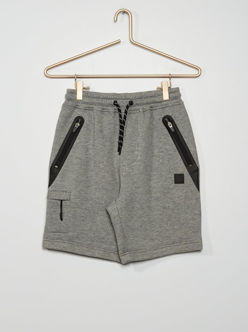 Bermuda sport en molleton gris - Kiabi