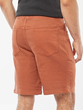 Bermuda uni avec taille élastiquée et cordons de serrage