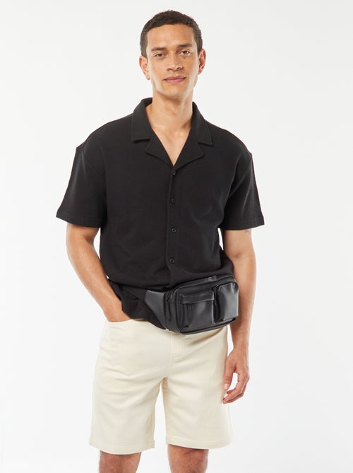 Bermuda uni avec taille élastiquée et cordons de serrage - Kiabi