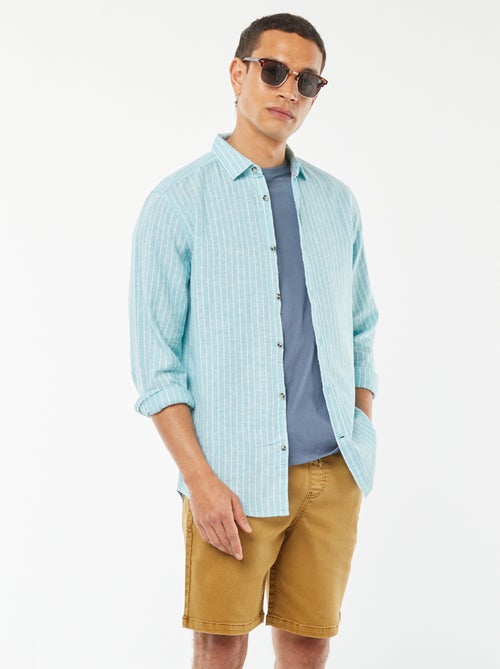 Bermuda uni avec taille élastiquée et cordons de serrage - Kiabi