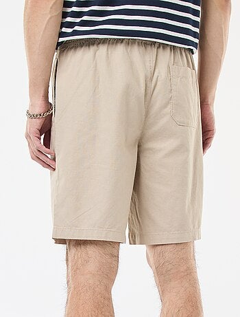 Bermuda uni en coton et lin