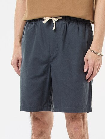Bermuda uni en coton et lin
