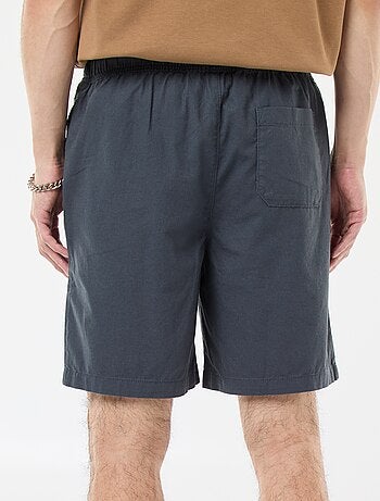 Bermuda uni en coton et lin