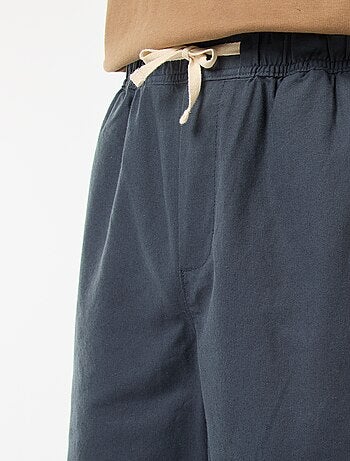 Bermuda uni en coton et lin