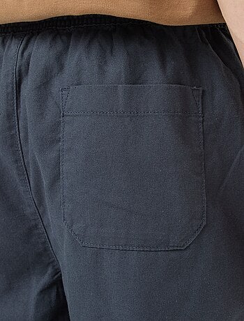 Bermuda uni en coton et lin