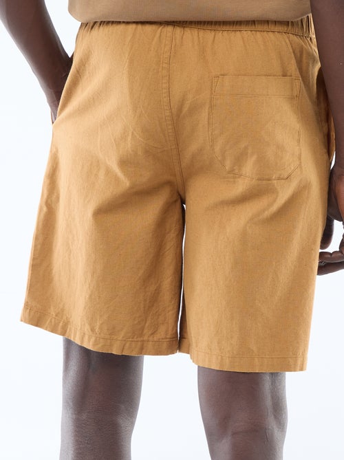 Bermuda uni en lin mélangé - Kiabi