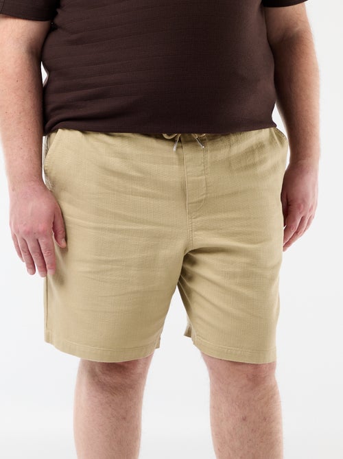 Bermuda uni en matière dobby - Kiabi