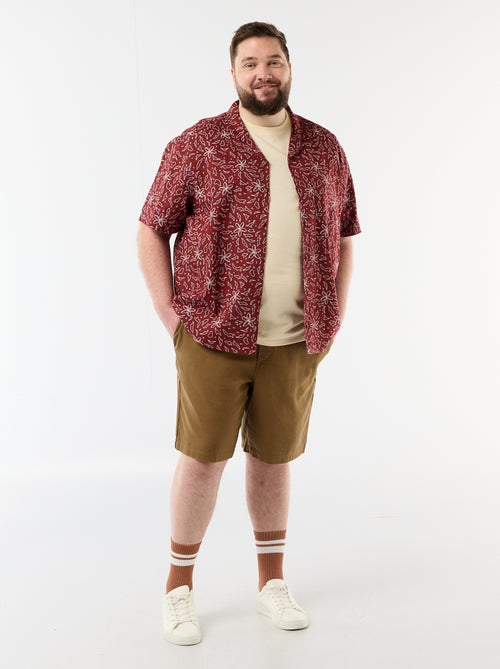 Bermuda uni en matière dobby - Kiabi