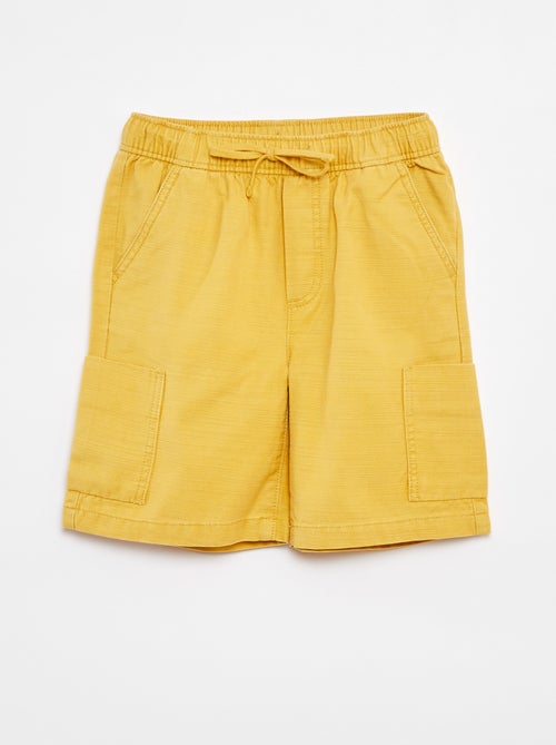 Bermuda uni en twill avec poches - Kiabi