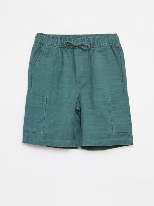 Bermuda uni en twill avec poches - Kiabi