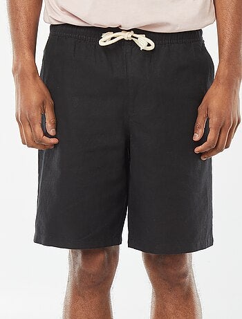 Bermuda uni taille élastiquée + cordons