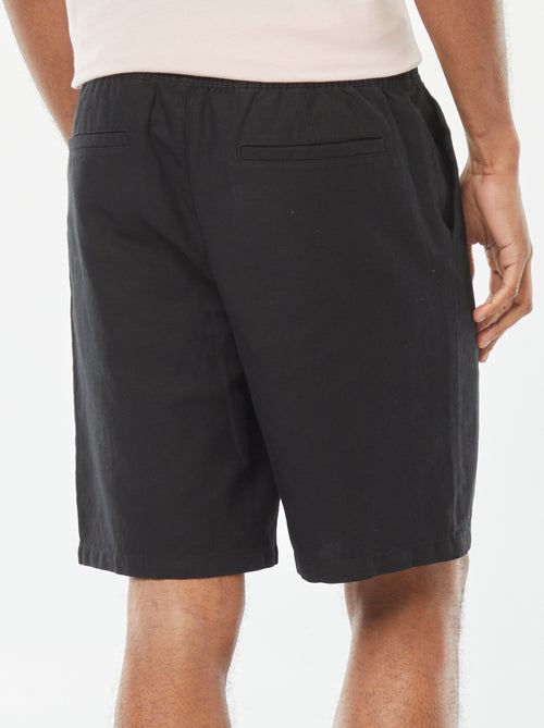 Bermuda uni taille élastiquée + cordons - Kiabi