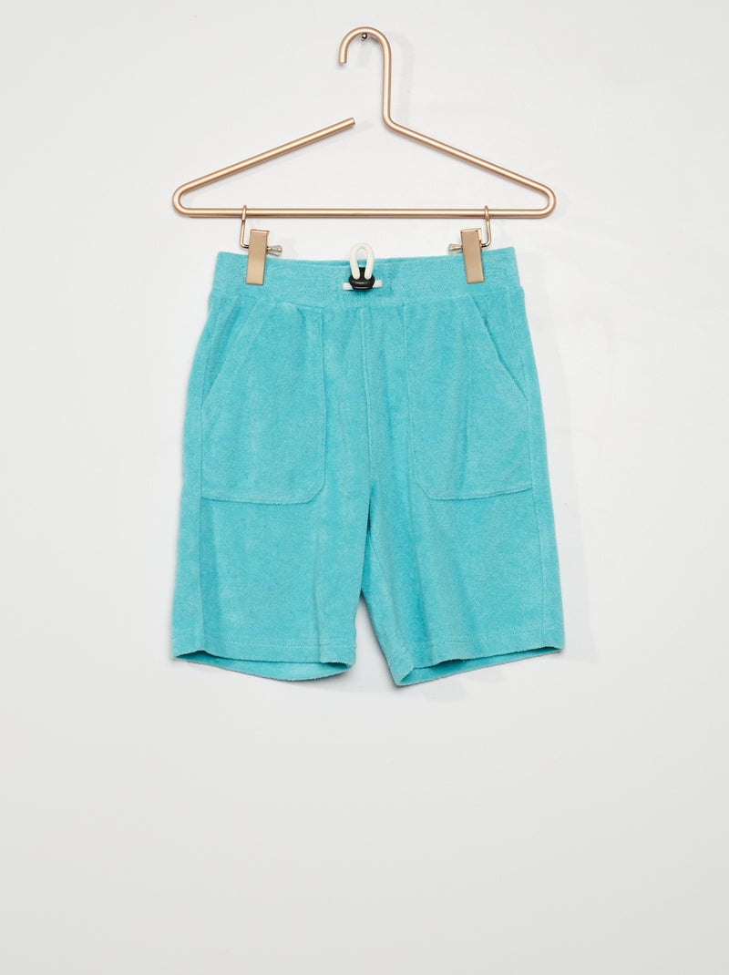 Bermuda van badstof BLAUW - Kiabi