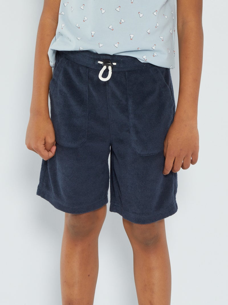 Bermuda van badstof BLAUW - Kiabi