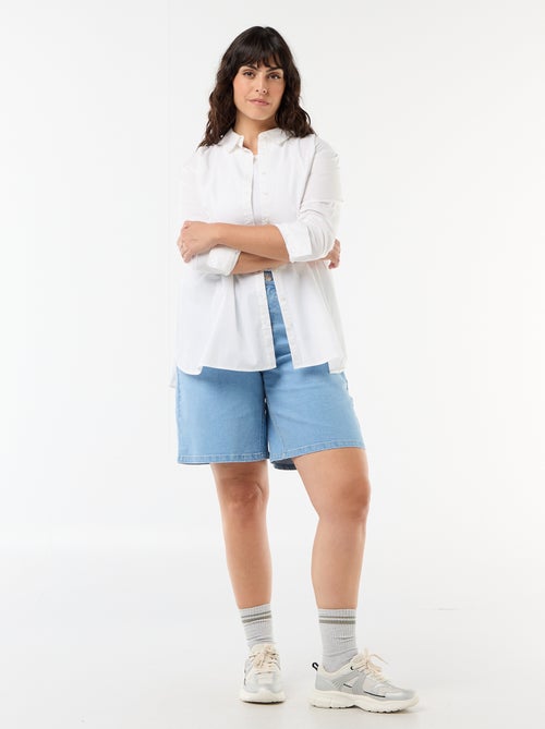 Bermuda van denim met hoge taille - Kiabi