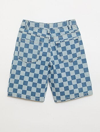 Bermuda van denim met ruitjes