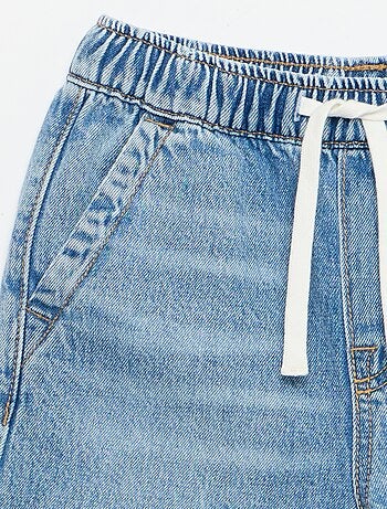 Bermuda van denim met trekkoordjes