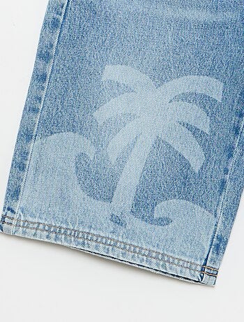 Bermuda van denim met trekkoordjes