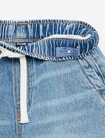Bermuda van denim met trekkoordjes