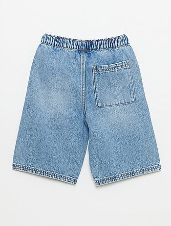 Bermuda van denim met trekkoordjes