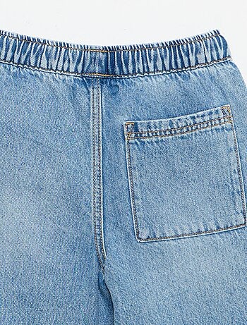 Bermuda van denim met trekkoordjes