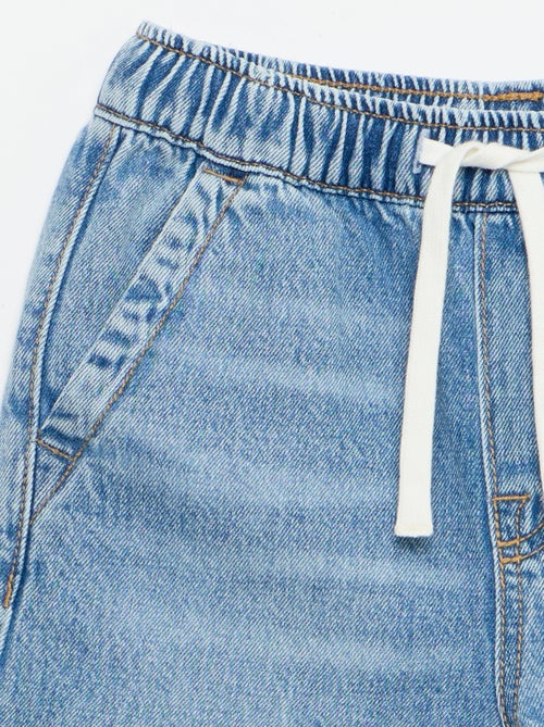 Bermuda van denim met trekkoordjes - Kiabi