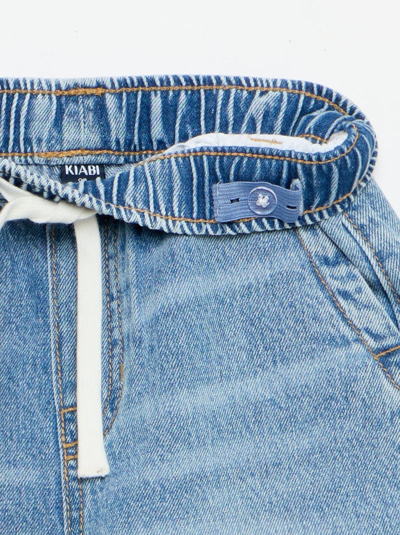 Bermuda van denim met trekkoordjes Blauw - Kiabi