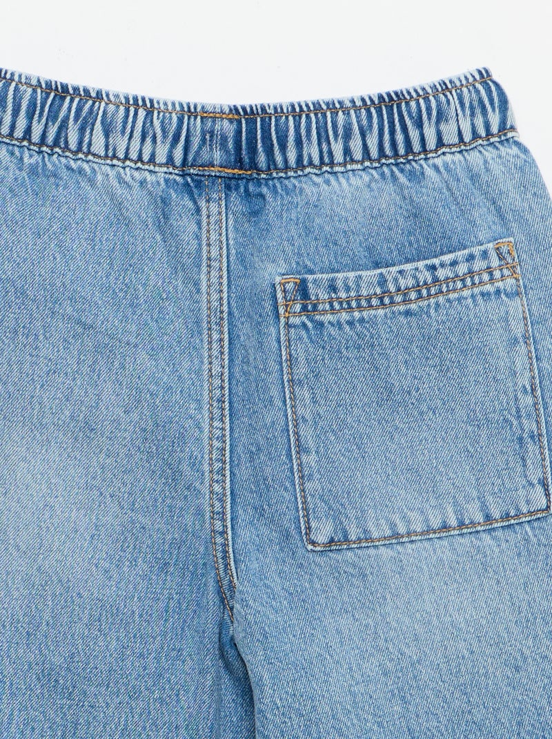 Bermuda van denim met trekkoordjes Blauw - Kiabi