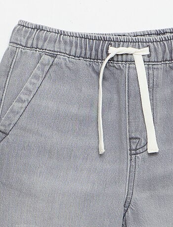 Bermuda van denim met trekkoordjes