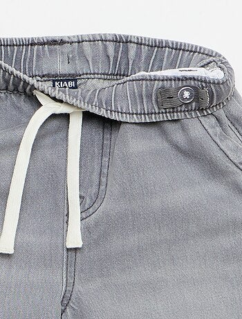 Bermuda van denim met trekkoordjes