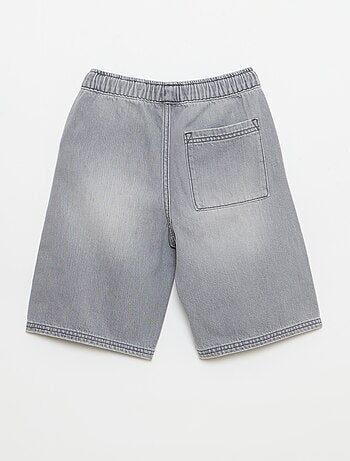 Bermuda van denim met trekkoordjes