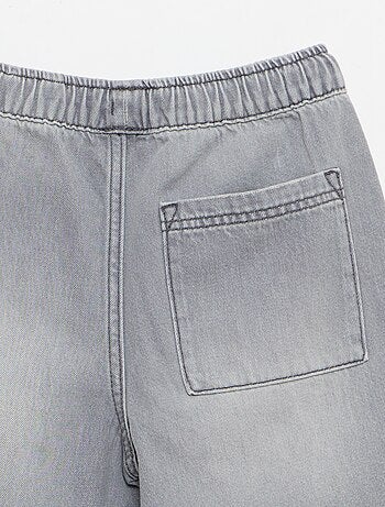 Bermuda van denim met trekkoordjes
